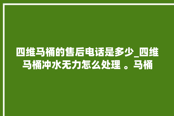 四维马桶的售后电话是多少_四维马桶冲水无力怎么处理 。马桶