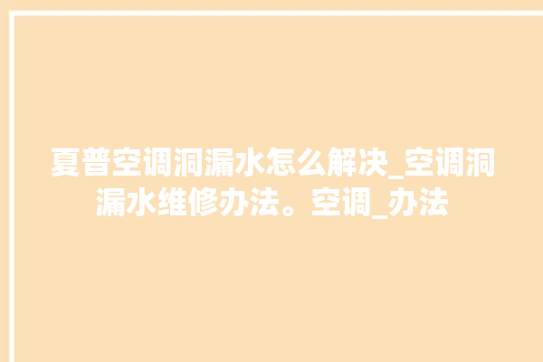 夏普空调洞漏水怎么解决_空调洞漏水维修办法。空调_办法