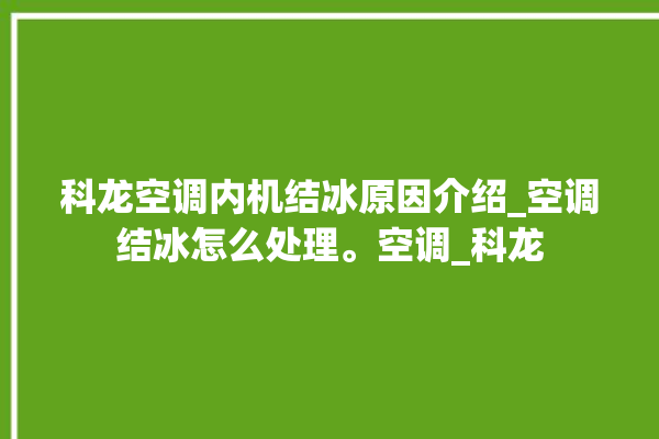 科龙空调内机结冰原因介绍_空调结冰怎么处理。空调_科龙