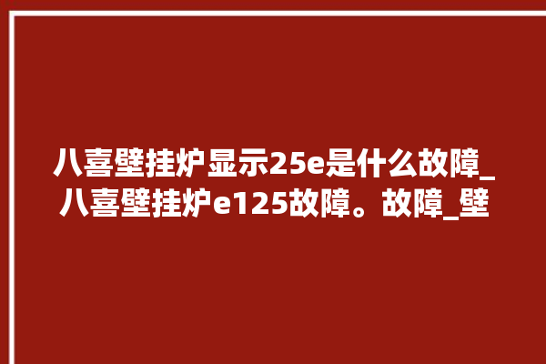 八喜壁挂炉显示25e是什么故障_八喜壁挂炉e125故障。故障_壁挂炉