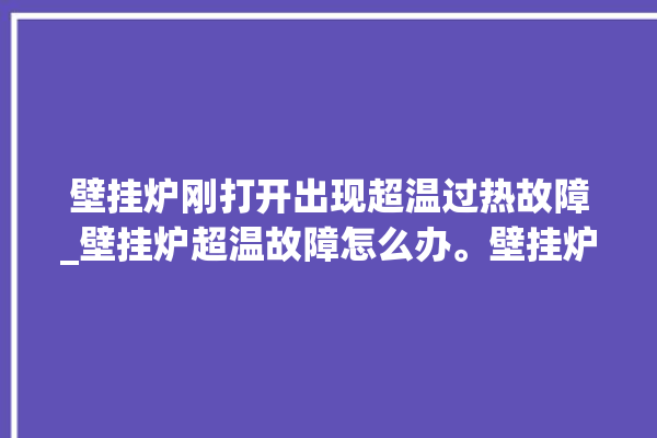 壁挂炉刚打开出现超温过热故障_壁挂炉超温故障怎么办。壁挂炉_故障