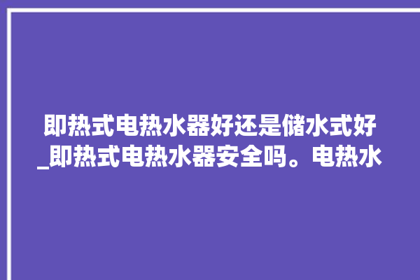 即热式电热水器好还是储水式好_即热式电热水器安全吗。电热水器_即热式