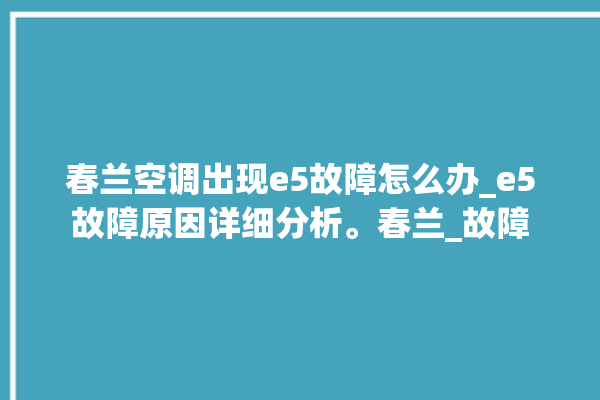 春兰空调出现e5故障怎么办_e5故障原因详细分析。春兰_故障