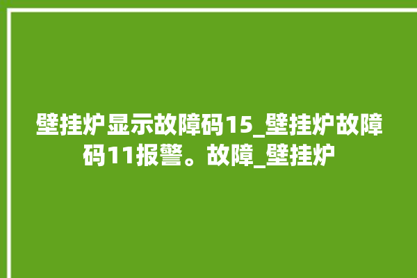 壁挂炉显示故障码15_壁挂炉故障码11报警。故障_壁挂炉