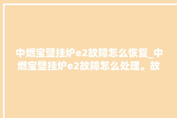 中燃宝壁挂炉e2故障怎么恢复_中燃宝壁挂炉e2故障怎么处理。故障_壁挂炉