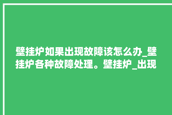 壁挂炉如果出现故障该怎么办_壁挂炉各种故障处理。壁挂炉_出现故障