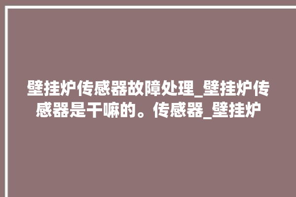 壁挂炉传感器故障处理_壁挂炉传感器是干嘛的。传感器_壁挂炉