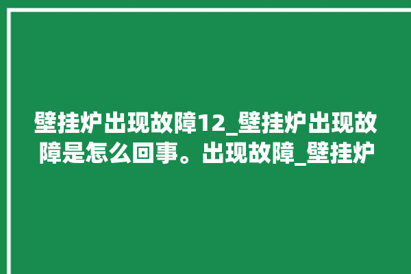 壁挂炉出现故障12_壁挂炉出现故障是怎么回事。出现故障_壁挂炉