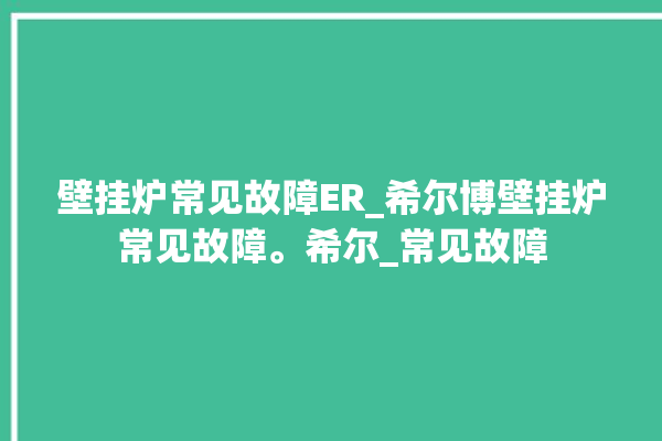 壁挂炉常见故障ER_希尔博壁挂炉常见故障。希尔_常见故障