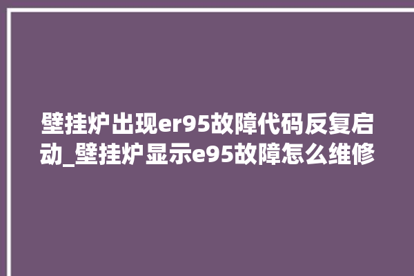 壁挂炉出现er95故障代码反复启动_壁挂炉显示e95故障怎么维修。故障_壁挂炉