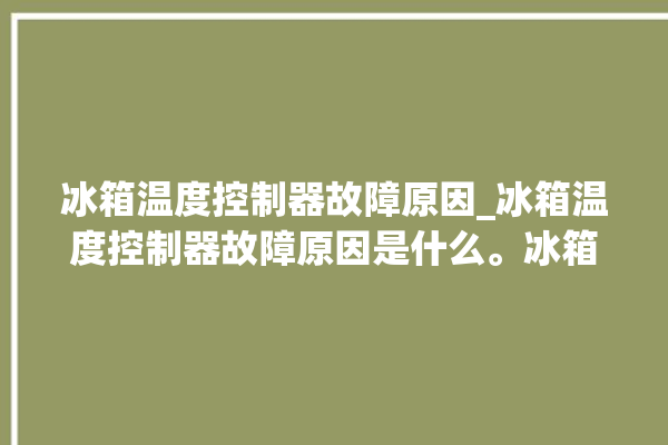 冰箱温度控制器故障原因_冰箱温度控制器故障原因是什么。冰箱_故障