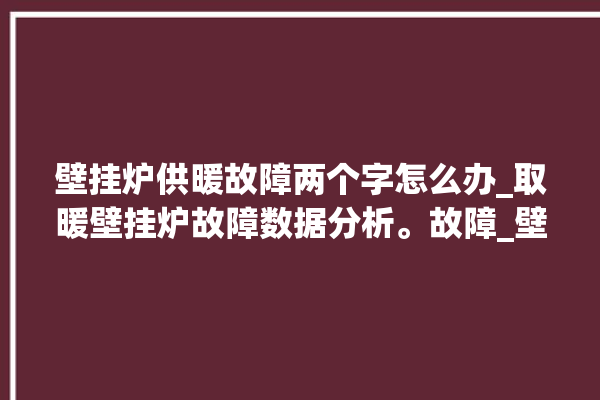 壁挂炉供暖故障两个字怎么办_取暖壁挂炉故障数据分析。故障_壁挂炉