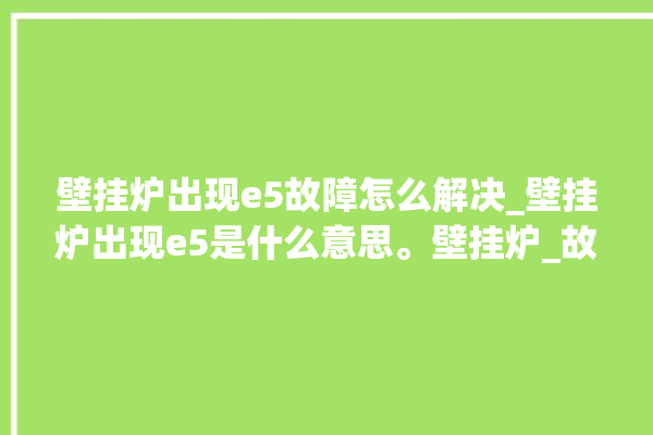 壁挂炉出现e5故障怎么解决_壁挂炉出现e5是什么意思。壁挂炉_故障