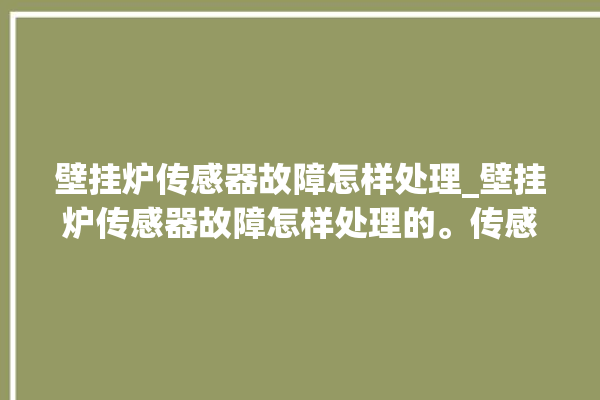 壁挂炉传感器故障怎样处理_壁挂炉传感器故障怎样处理的。传感器_故障