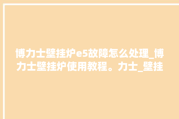 博力士壁挂炉e5故障怎么处理_博力士壁挂炉使用教程。力士_壁挂炉