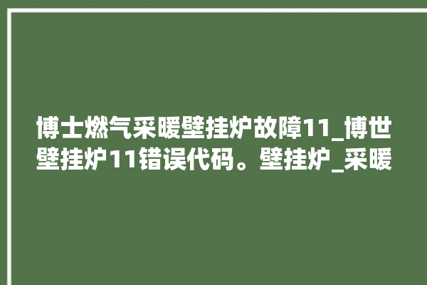 博士燃气采暖壁挂炉故障11_博世壁挂炉11错误代码。壁挂炉_采暖