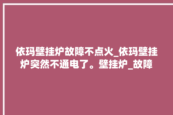 依玛壁挂炉故障不点火_依玛壁挂炉突然不通电了。壁挂炉_故障