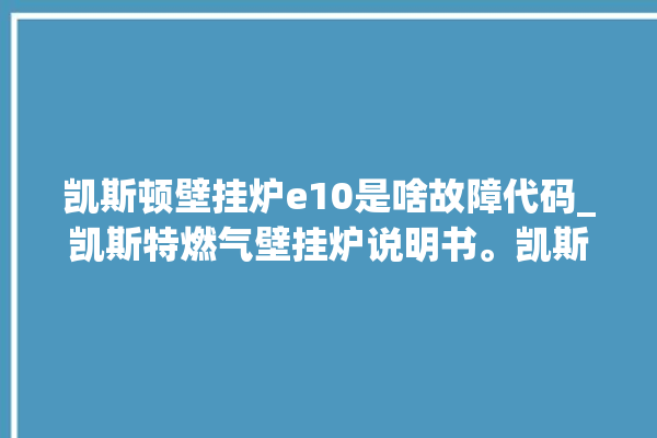 凯斯顿壁挂炉e10是啥故障代码_凯斯特燃气壁挂炉说明书。凯斯_壁挂炉