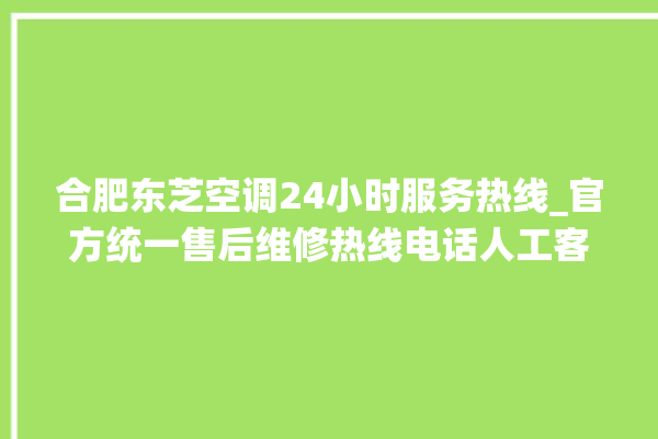 合肥东芝空调24小时服务热线_官方统一售后维修热线电话人工客服咨询。东芝_客服