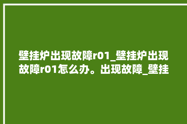 壁挂炉出现故障r01_壁挂炉出现故障r01怎么办。出现故障_壁挂炉