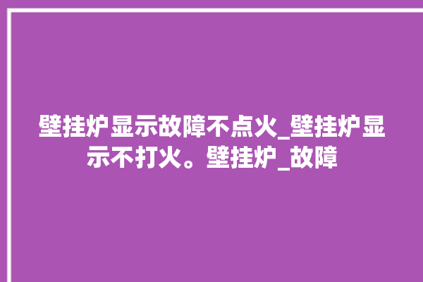 壁挂炉显示故障不点火_壁挂炉显示不打火。壁挂炉_故障