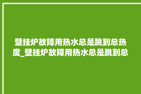 壁挂炉故障用热水总是跳到总热度_壁挂炉故障用热水总是跳到总热度怎么办。跳到_热度