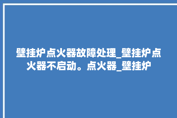 壁挂炉点火器故障处理_壁挂炉点火器不启动。点火器_壁挂炉