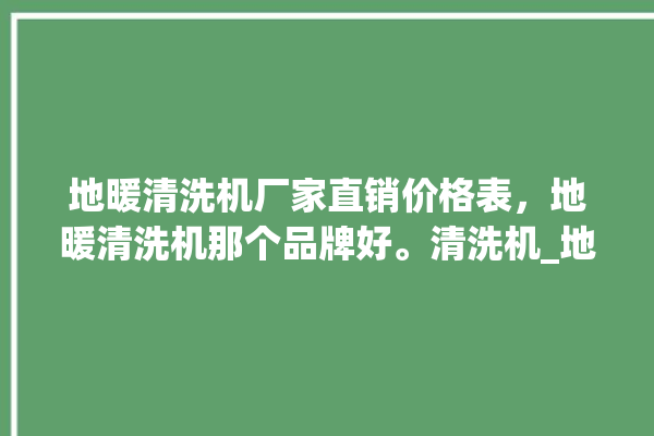 地暖清洗机厂家直销价格表，地暖清洗机那个品牌好。清洗机_地暖