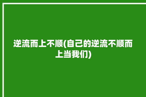 逆流而上不顺(自己的逆流不顺而上当我们)