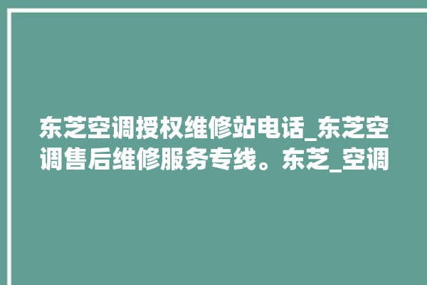 东芝空调授权维修站电话_东芝空调售后维修服务专线。东芝_空调