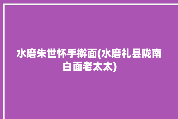 水磨朱世怀手擀面(水磨礼县陇南白面老太太)