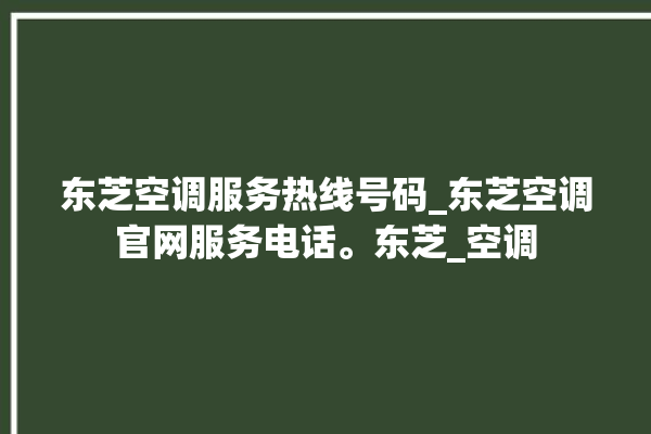 东芝空调服务热线号码_东芝空调官网服务电话。东芝_空调