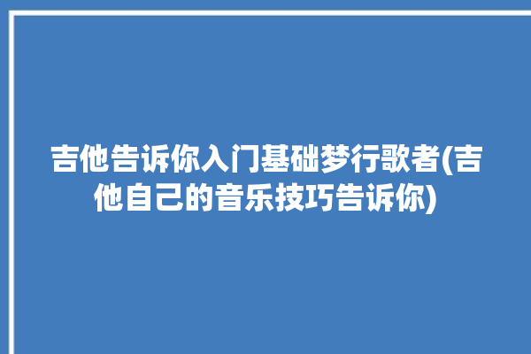 吉他告诉你入门基础梦行歌者(吉他自己的音乐技巧告诉你)