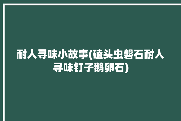 耐人寻味小故事(磕头虫磐石耐人寻味钉子鹅卵石)