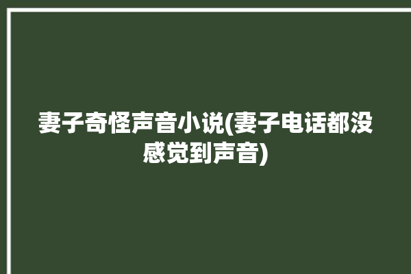 妻子奇怪声音小说(妻子电话都没感觉到声音)