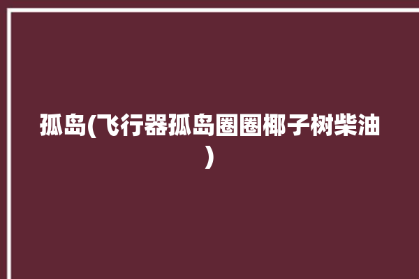 孤岛(飞行器孤岛圈圈椰子树柴油)