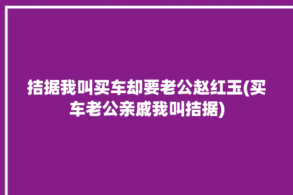 拮据我叫买车却要老公赵红玉(买车老公亲戚我叫拮据)