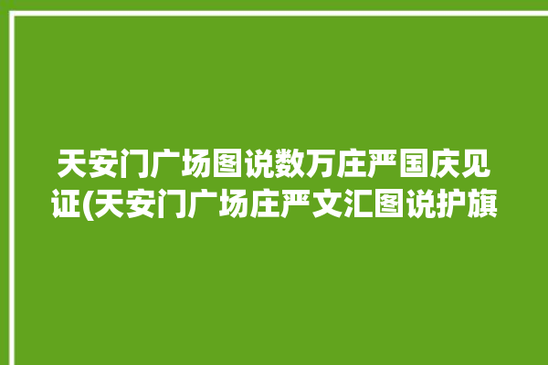 天安门广场图说数万庄严国庆见证(天安门广场庄严文汇图说护旗)