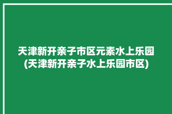 天津新开亲子市区元素水上乐园(天津新开亲子水上乐园市区)