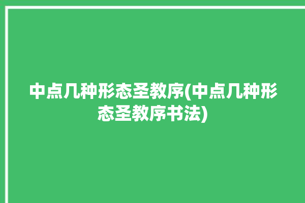 中点几种形态圣教序(中点几种形态圣教序书法)