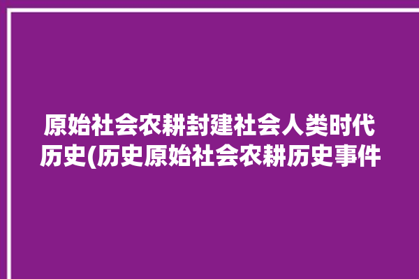 原始社会农耕封建社会人类时代历史(历史原始社会农耕历史事件封建社会)