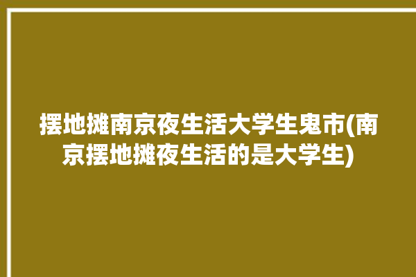 摆地摊南京夜生活大学生鬼市(南京摆地摊夜生活的是大学生)