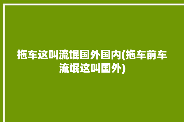 拖车这叫流氓国外国内(拖车前车流氓这叫国外)