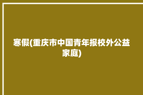 寒假(重庆市中国青年报校外公益家庭)