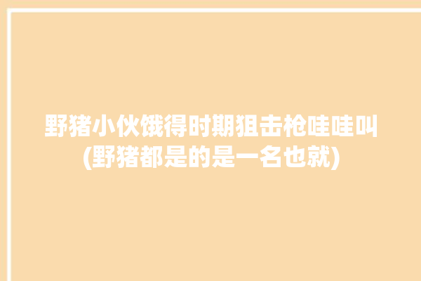 野猪小伙饿得时期狙击枪哇哇叫(野猪都是的是一名也就)