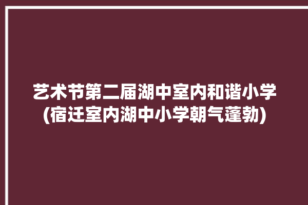 艺术节第二届湖中室内和谐小学(宿迁室内湖中小学朝气蓬勃)