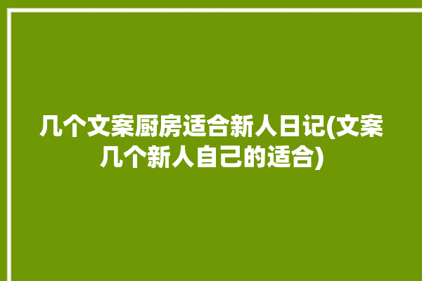 几个文案厨房适合新人日记(文案几个新人自己的适合)