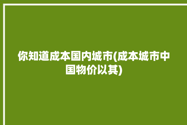 你知道成本国内城市(成本城市中国物价以其)