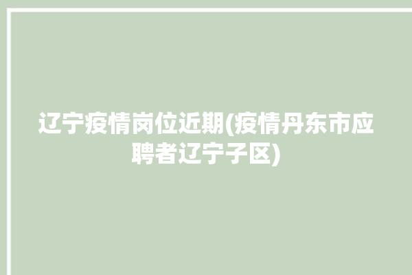 辽宁疫情岗位近期(疫情丹东市应聘者辽宁子区)