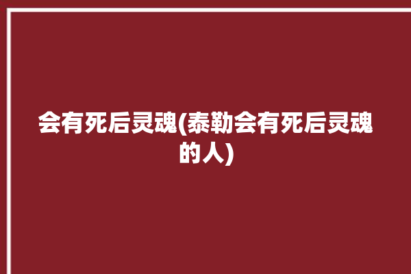 会有死后灵魂(泰勒会有死后灵魂的人)